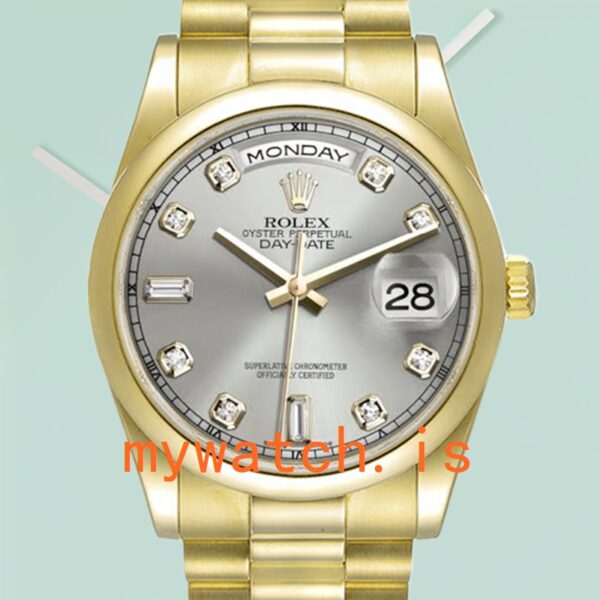 Rolex Day-Date Mens 118208 36mm President Bracelet/Oyster Bracelet Gold-tone: A Timeless Masterpiece