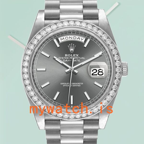 Rolex Day-Date Mens 40mm m228349rbr-0041 Silver-tone: Genuine vs. Replica Analysis